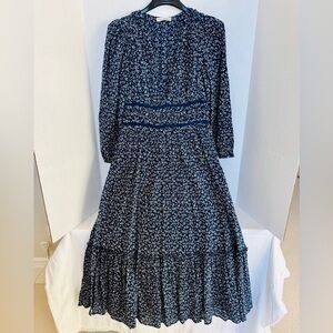 Ulla Johnson Midnight Floral Long Sleeve Dress